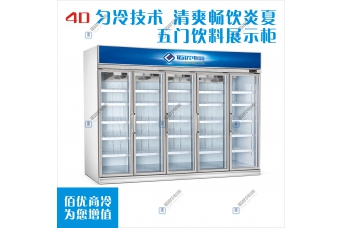 5门饮料展示柜，立式风冷水果保鲜柜，超市冷藏保鲜冰柜定制